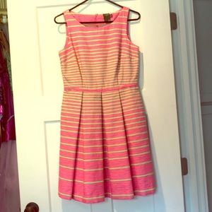 Taylor Cocktail dress - pink and green.